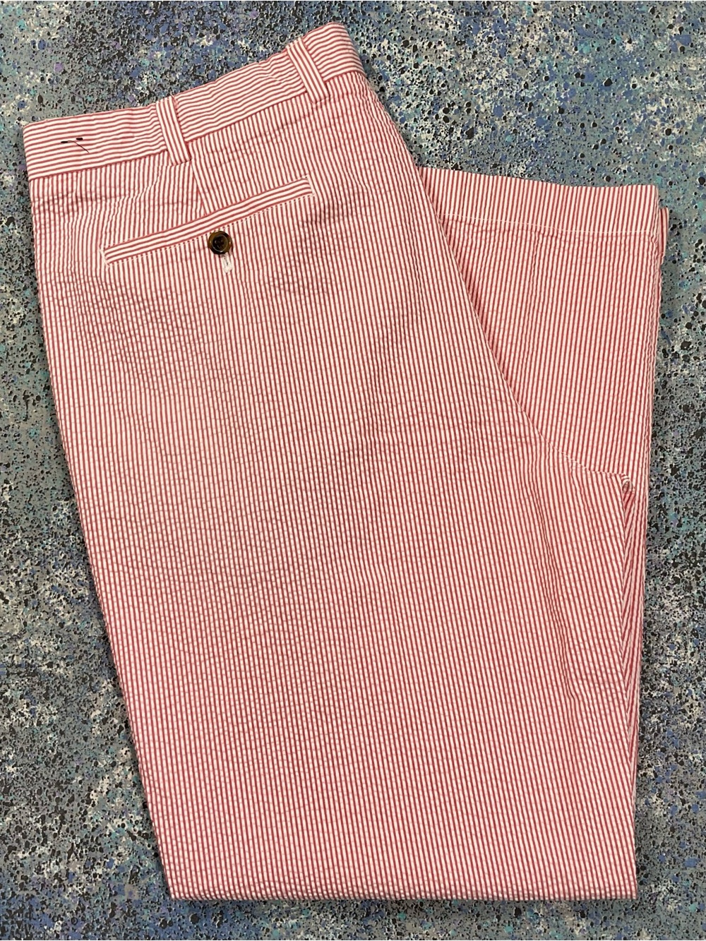 Brooks Brothers 346 Seersucker Pants 38x30 Red White Stripe Preppy Chino
